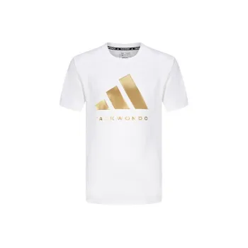 Adidas T Shirt Unisex White Gold
