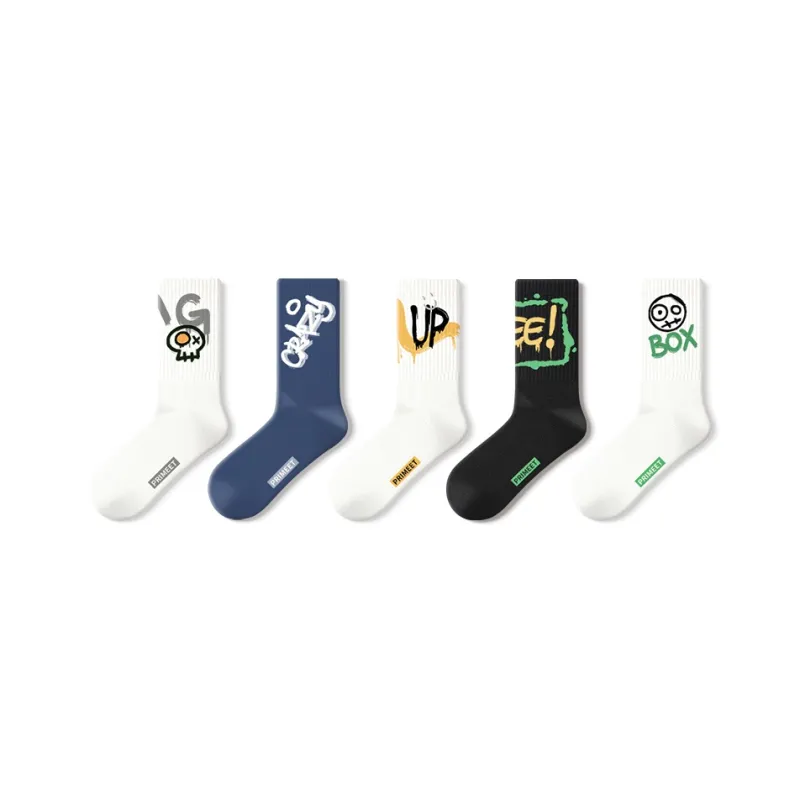 Primeet Mid Calf Socks Women's 3 Pack Trendy Socks-9