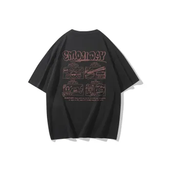 Emoji Loose Fit Crew Neck Short Sleeved T Shirts Unisex