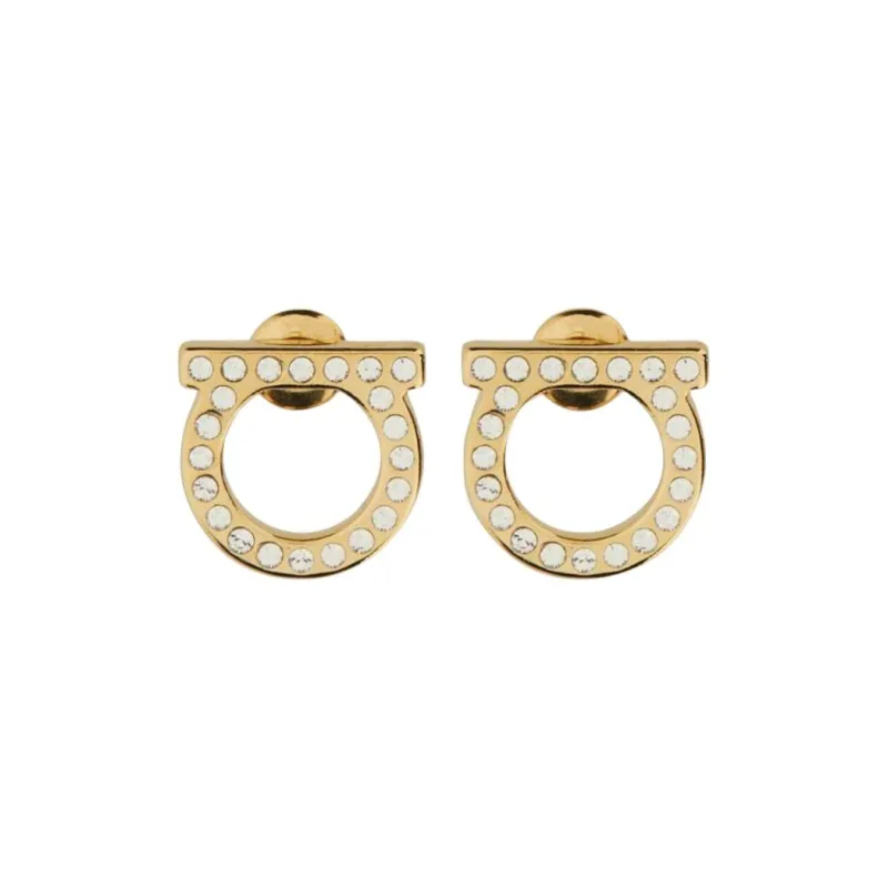Ferragamo Gancini Embellished Earrings-0