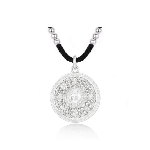 YINI Sterling Silver 999 Pendant Traditional Style Pendants Unisex