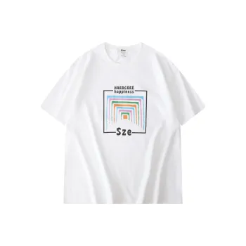 Sze Drop Shoulder Sleeve Short-Sleeved T-Shirts Unisex White