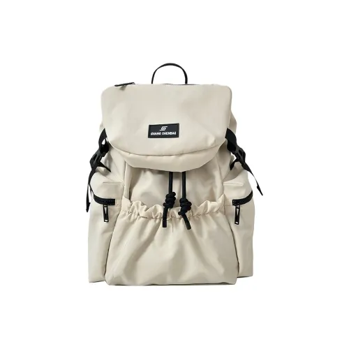 Yalu Nylon Backpacks Backpack Unisex Ecru/Light Gray/Black/Orange/Khaki