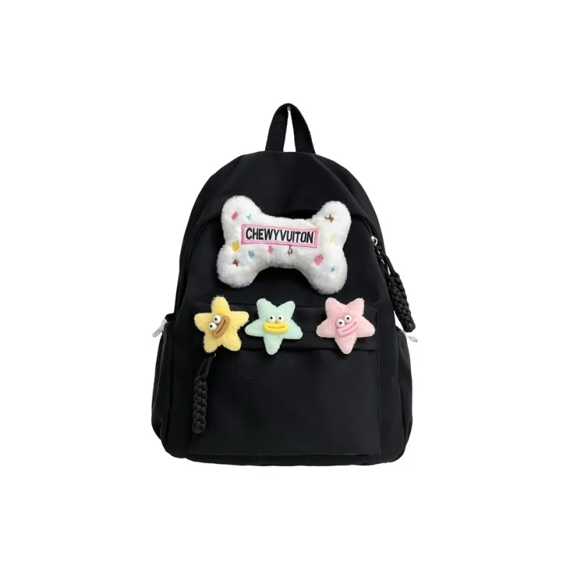 URBAN FOREST Composite Cloth Backpack Unisex Yellow/Pink/Black/Green/White-12