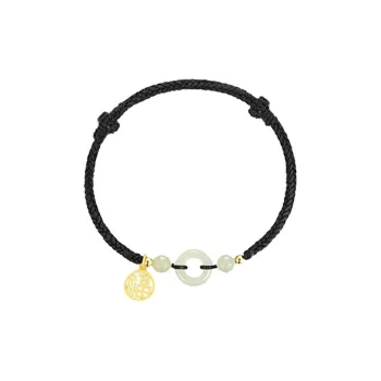 CHINA GOLD Couple Bracelet Pale Greenish-White Jade Unisex