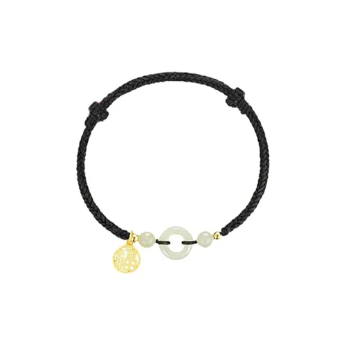 CHINA GOLD Couple Bracelet Pale Greenish-White Jade Unisex