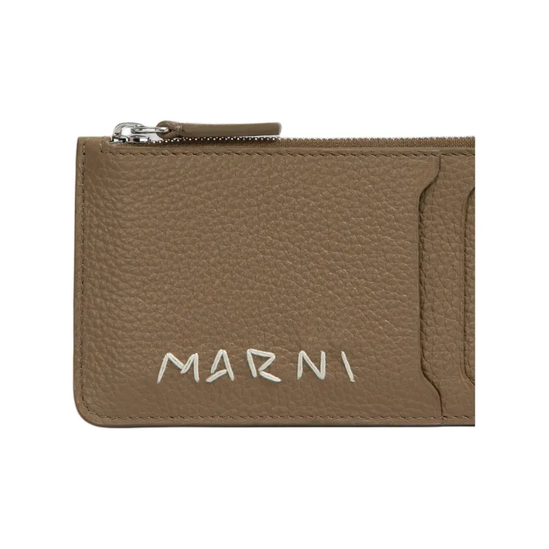 MARNI Mending Calfskin Wallet Men's Brown-2