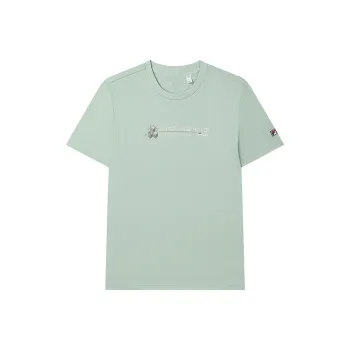 FILA Knitted Fabric Short Sleeved T Shirts Men's Pastoral Green