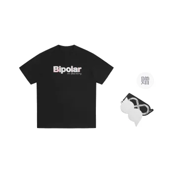 BIPOLAR Summer American Vintage Hip Hop Trendy, 100% Cotton Loose Fit Versatile Casual T Shirt Unisex