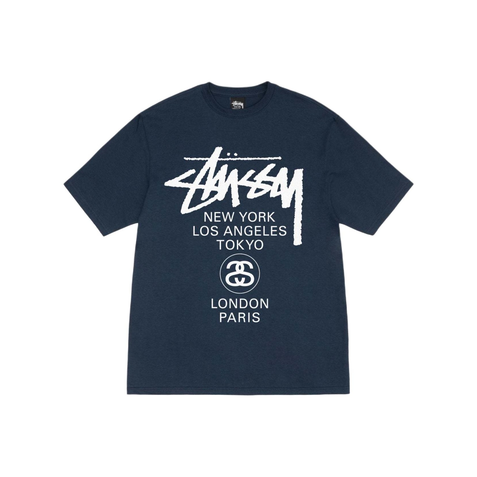 STUSSY - WORLD TOUR長袖TシャツSサイズ紺色ネイビー白STUSSY大