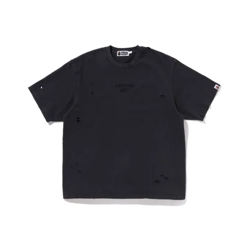 Bape Damaged Garment Dyed Relaxed Fit Tee-0