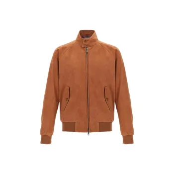 BARACUTA Suede Bomber Jacket