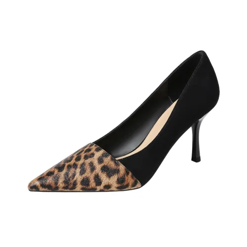 KATHRYN WILSON Slim Heel High Heels Women's Leopard Print