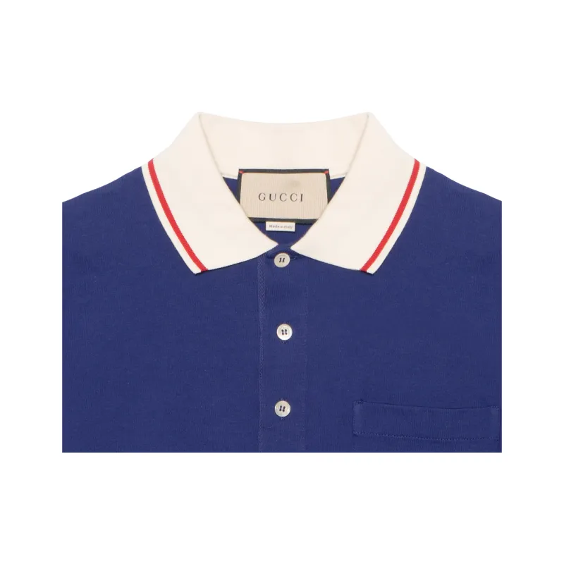 GUCCI Polo Shirts Men Blue-6