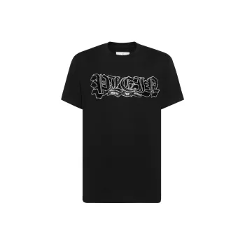 PHILIPP PLEIN Logo embellished Cotton T shirt
