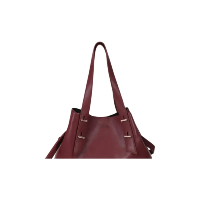 Folli Follie Synthetic Leather Handbag, Shoulder Bag Regular Unisex Burgundy-5