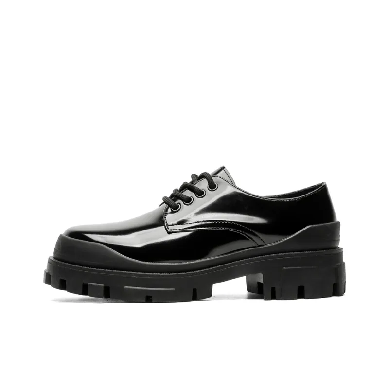 JANECO Men's Casual Shoes Men's Bright Black-0