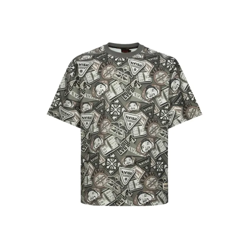 EVISU T Shirts Men Army Green Full Floor-0