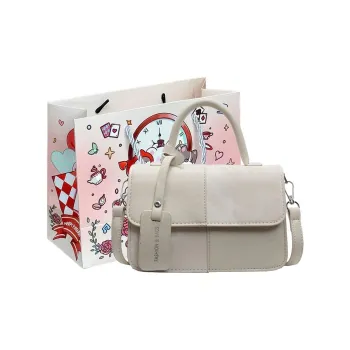 MOM'S HELPER PU Handbag Women's Ecru/Silver/Black