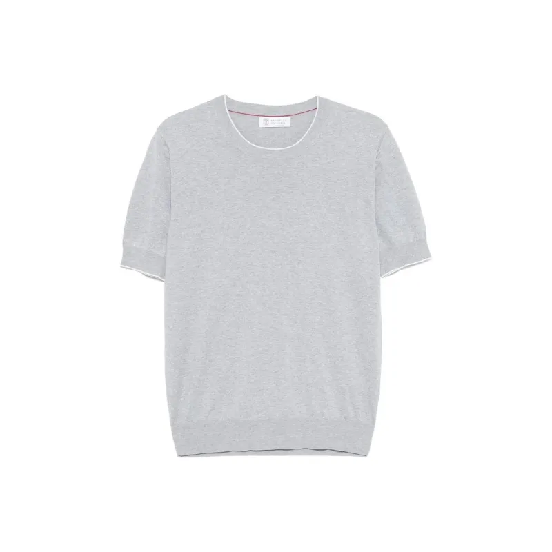 Brunello Cucinelli Short Sleeved Ribbed Jumper-0