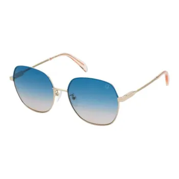 TAOSIXIONG Metal Irregular Shape Sunglasses Women's Gold