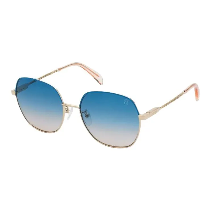 TAOSIXIONG Metal Irregular Shape Sunglasses Women's Gold-0