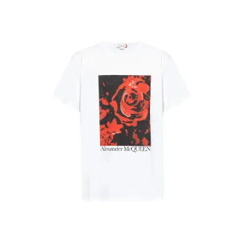 Alexander McQueen Wax Flower print T shirt