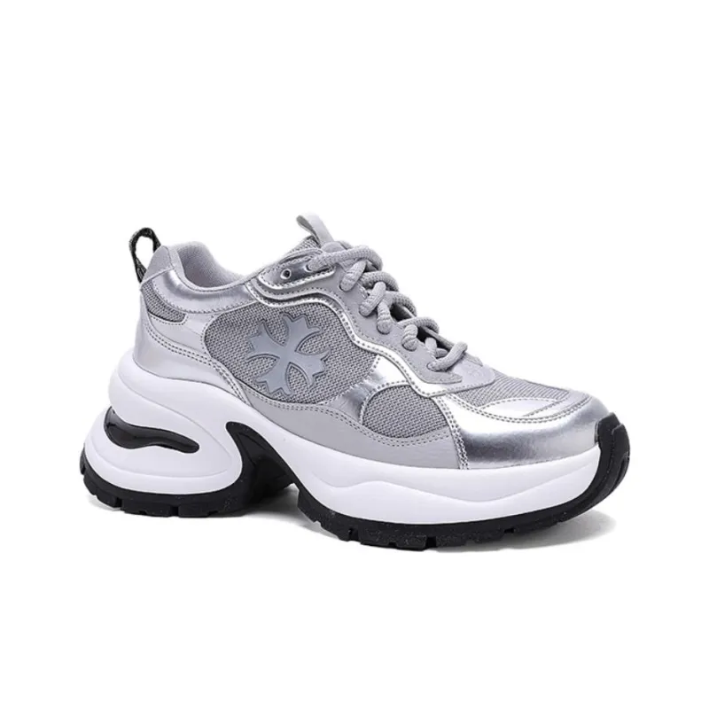 BENZI Anti Slip Wear Resistant Breathable Lightweight Height Increasing Low Top Chunky Sneakers Women's-6