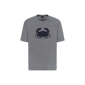 EMPORIO ARMANI Asv Milleraies Jersey T shirt With Seaside Embroidery