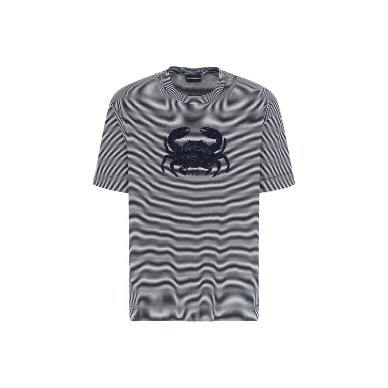 EMPORIO ARMANI Asv Milleraies Jersey T shirt With Seaside Embroidery-0