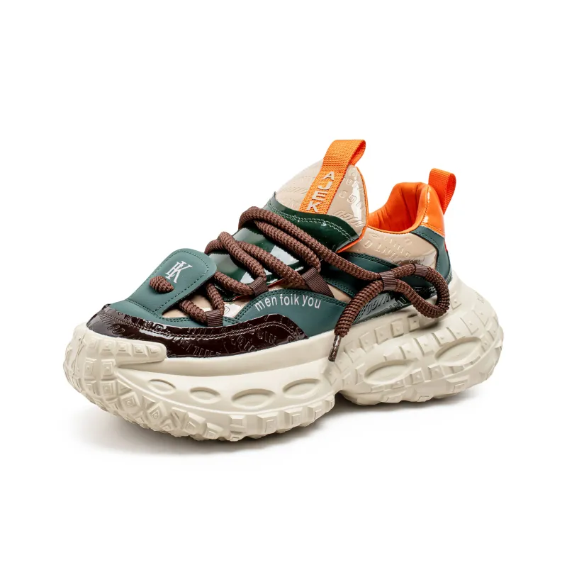 Team Bees Height Increasing Wear Resistant Slip Resistant Low Top Chunky Sneakers Men's-4