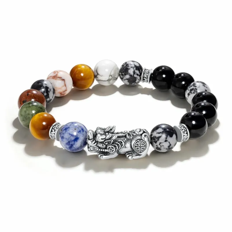 TANGSHU Map Stone Wealth And Good Luck Beaded Bracelet Unisex-3