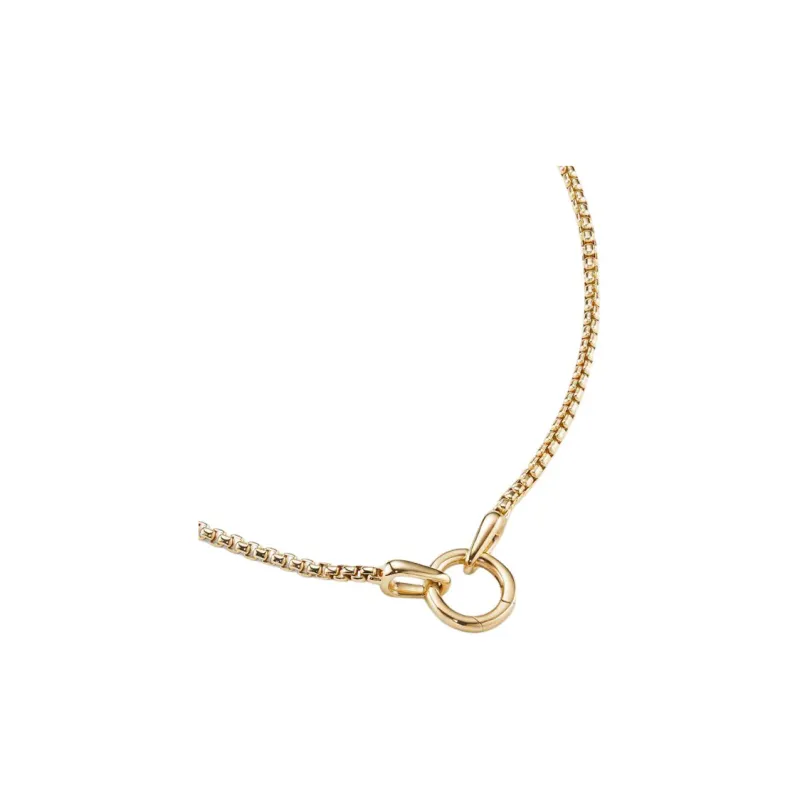 David Yurman 18kt Yellow Gold Smooth Amulet Box Chain Necklace 2.7mm-2