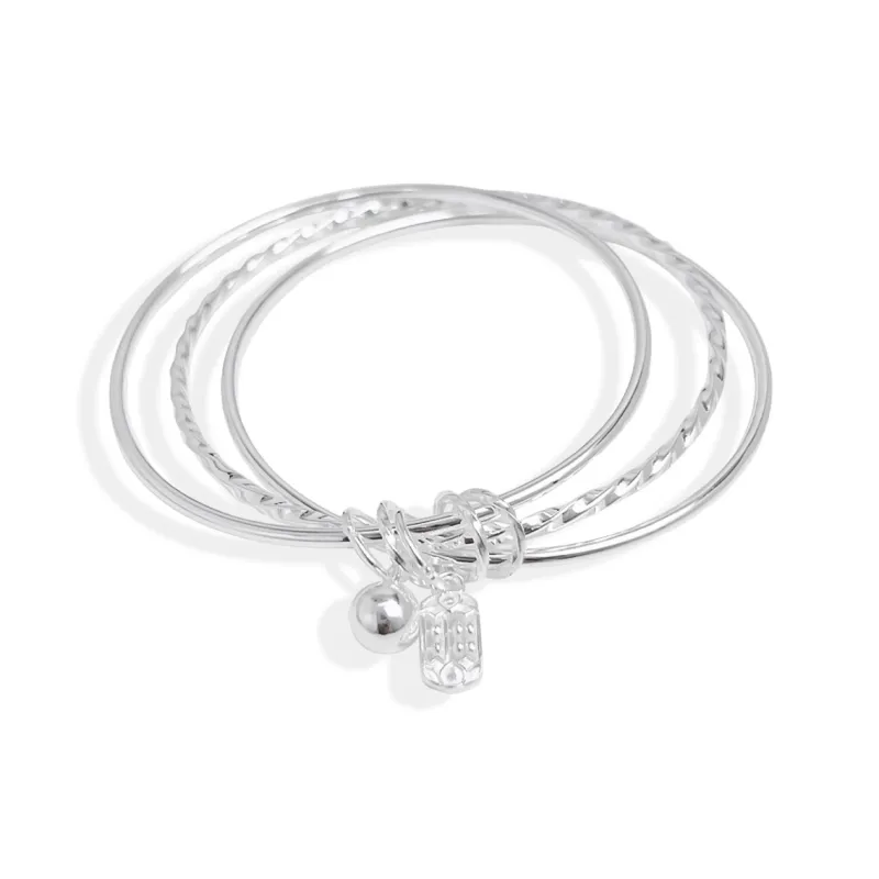 SINO GEM 999 Fine Silver Sterling Silver Bracelets Women's-0