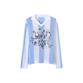 CONP T Shirt Unisex Blue White Stripes