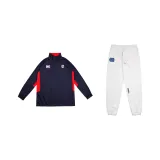 Navy Blue Long-Sleeved Top+White Pants