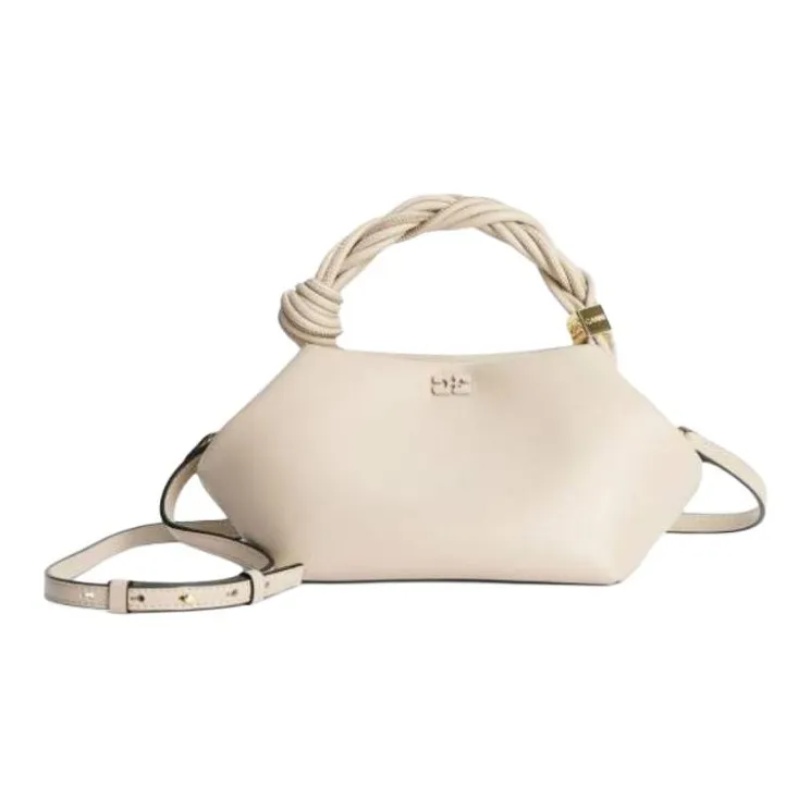 GANNI Recycled Leather Handbag Women's White-1