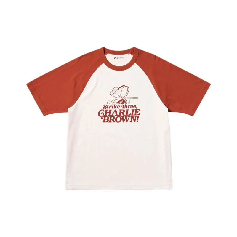 UNIQLO x PEANUTS Collaboration SS25 T Shirt Unisex Orange Brown-0