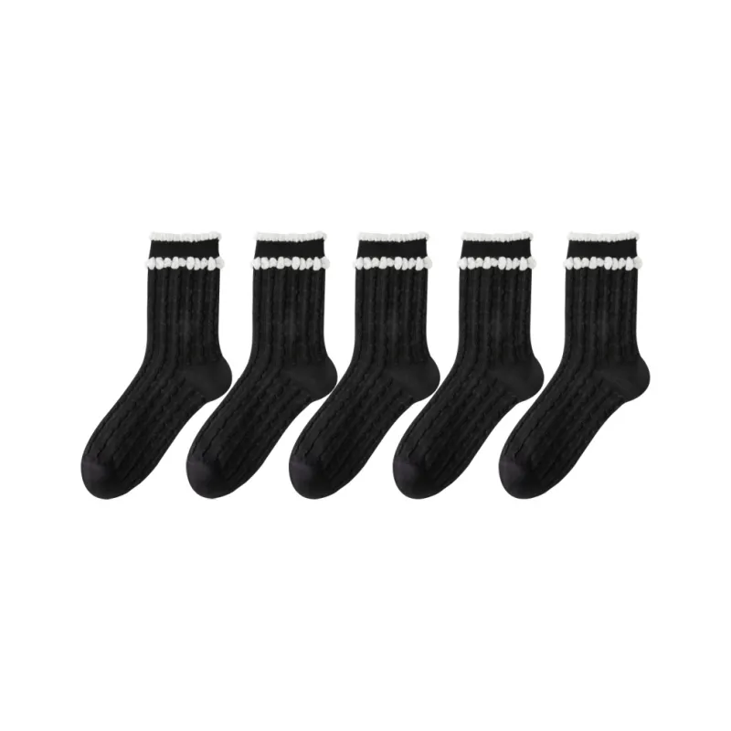 Lan Miao Mid Calf Socks Women's 5 Pack-5