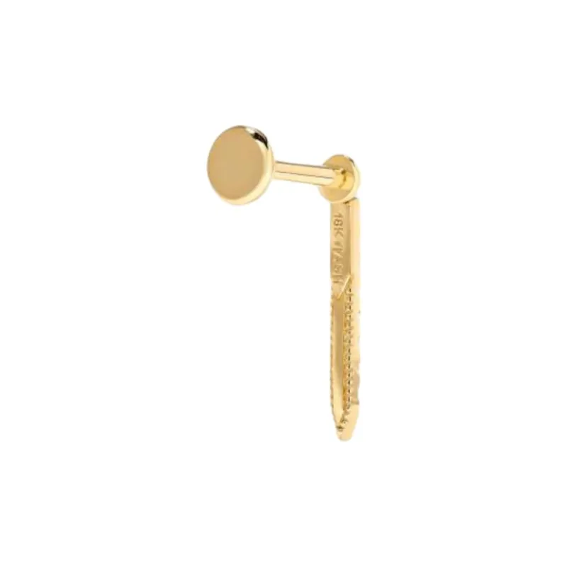 MARIA TASH 18kt Yellow Gold Eternity Bar Diamond Single Earring-1