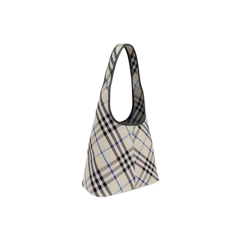 Burberry Fabric Shoulder Bag Trumpets Women's Gray-2