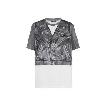 BALMAIN Biker Jacket Print T Shirt