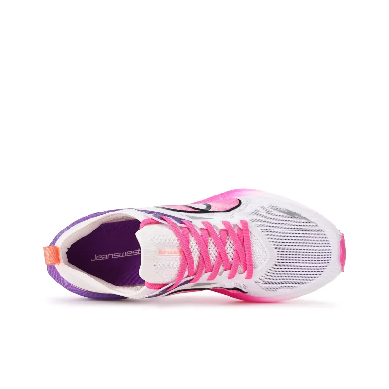 JEANSWEST Cushioning Support Abrasion Resistant Low Top Carbon Plate Running Shoes Unisex Purple Infused Powder Snow-3