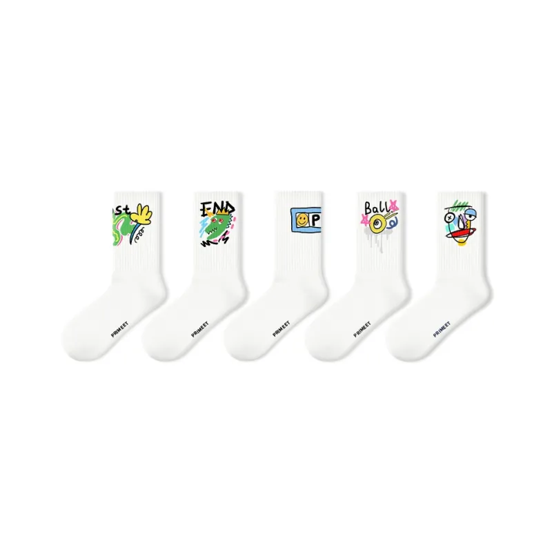 Primeet Mid Calf Socks Women's 3 Pack Trendy Socks-22
