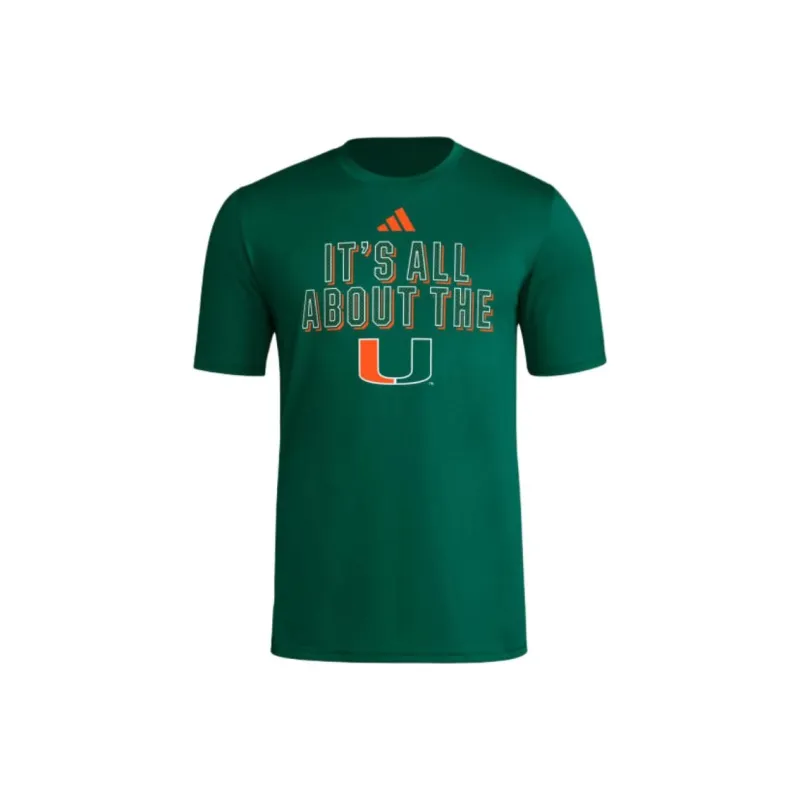 Adidas Free Shipping With AdiClub Miami Hurricanes Short Sleeve Pre-Game Tee-0