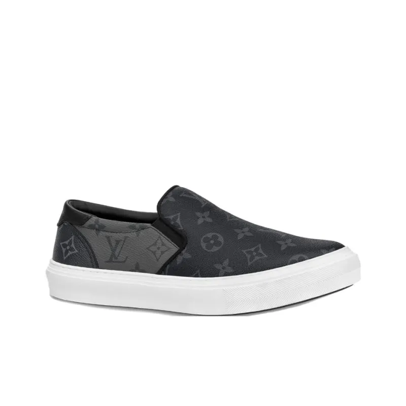 LOUIS VUITTON Trocadero Monogram Eclipse Stylish Skateboarding Shoes Men's Black-1