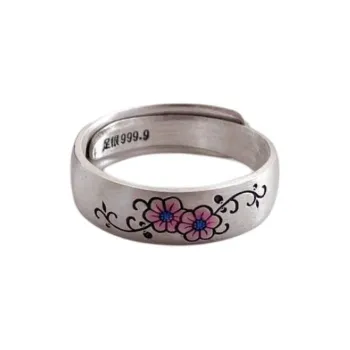 AITAO 999 Fine Silver Full Silver Ring Women's