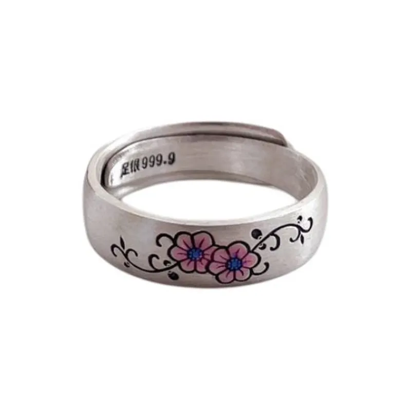 AITAO 999 Fine Silver Full Silver Ring Women's-0
