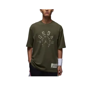 Jordan M J 85 SS CREW DD T Shirt Men's Olive Green