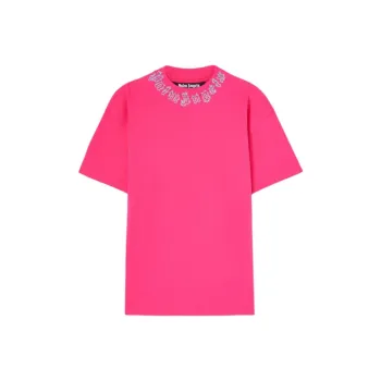 PALM ANGELS Logo Printed Short Sleeved T Shirt
